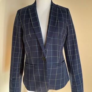 Banana Republic Blue Window Pane/Plaid Classic Fit Blazer Size 6